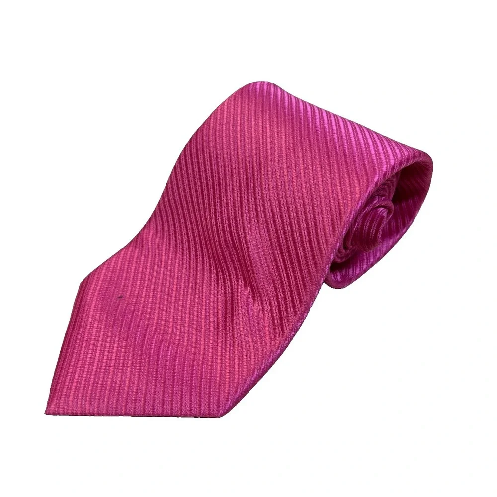 GUCCI‎ Men's Necktie Bright Pink Textured Silk 4' x 59